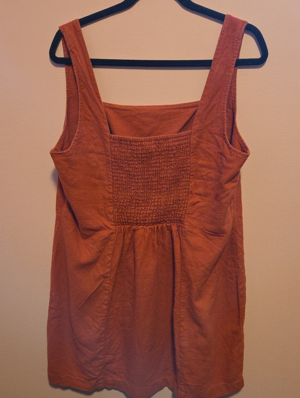Square Neck Rust Red Mini Dress - Picture 2 of 2
